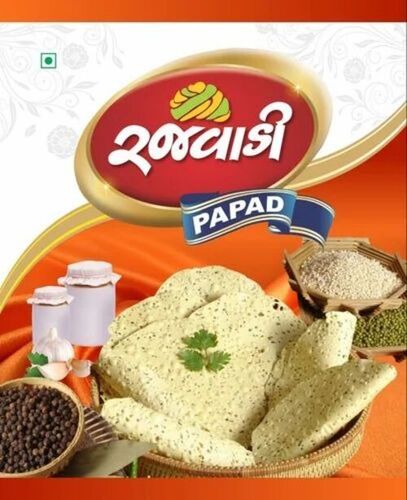 Papad Packaging Pouch - Plastic, Printed Design | Multi Color, Ideal for Distribution