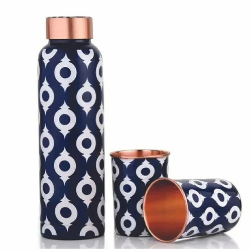 Copper Bottle Gift Set - 400GM, 99.9% Purity | Customizable Size, Elegant Gifting Box for Drinking Water