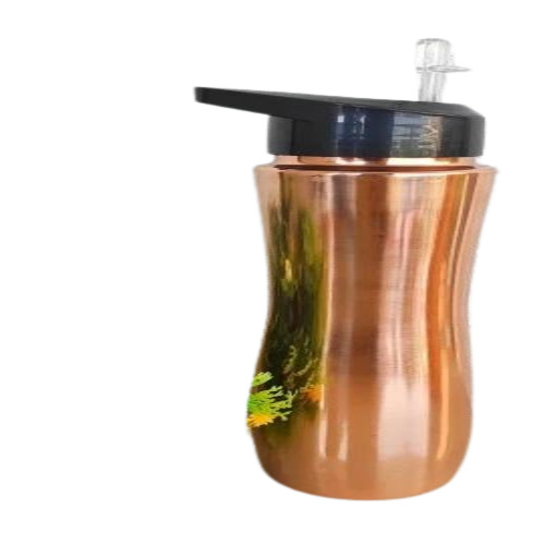 Copper Sipper Bottle - 700 mL, Copper Material, Golden Color | Modern Design, Customizable Size
