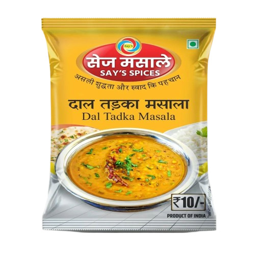 Dal Tadka Masala Packaging Pouch - Printed Plastic Material, Multi Color Design | Ideal for Storing and Preserving Flavorful Spices