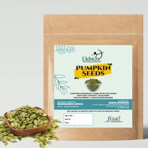 Eklavya Pumpkin Seed - Natural, 100% Pure, 1kg Packet | Green Color, 2-Year Shelf Life, High Quality Packaging