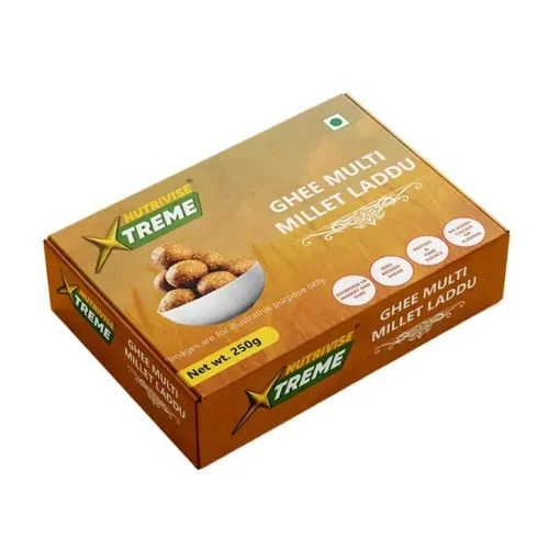 Ghee Multi Millet Laddu - 250 Grams , 100% Purity, Box Packaging, Tasty Sweet Snack, Regular Size, 30 Days Shelf Life, Store in Cool and Dry Place