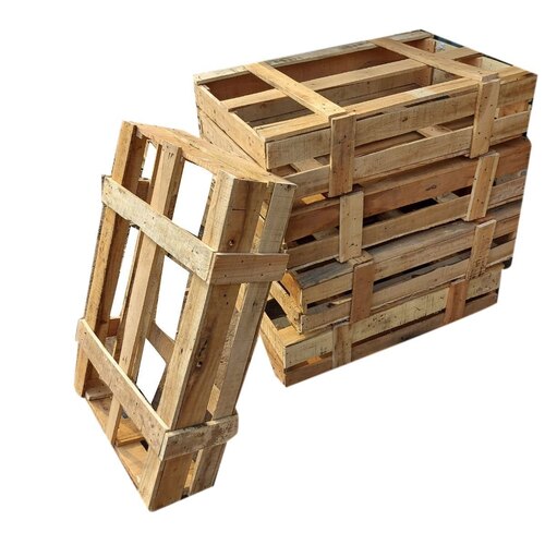 Industrial Wooden Boxes - Sustainable Wood, Square Shape, Yellow Color | Shock Absorbent, Reinforced Corners, Customizable Sizes, Stackable Design, Weatherproof Coating