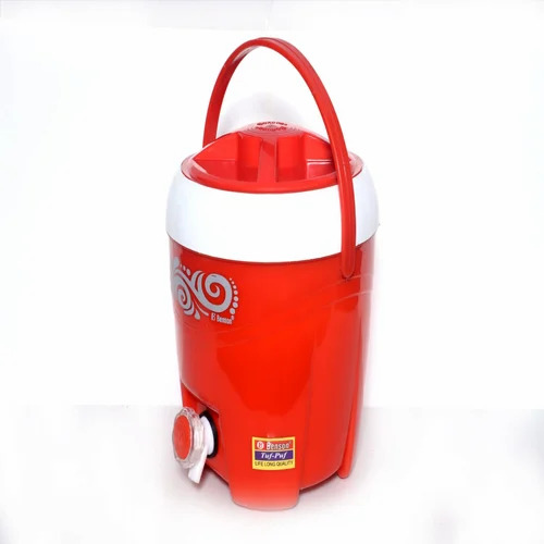 Premium Insulated Plastic Water Jugs 7 - 20 Liter Capacity Red Color with Handle & Tap | Made from Durable Plastic for Long-lasting Use