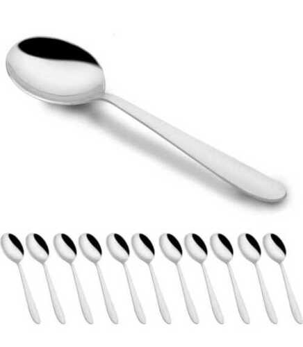 Silver Stainless Steel Spoon Set - Size: 18.5 Cm/ 4 Cm