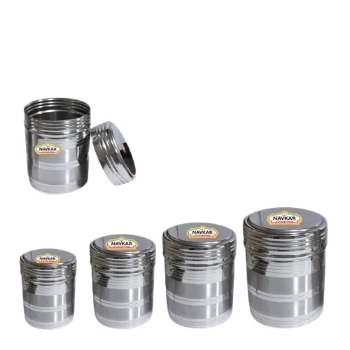Steel Threaded Canister - Stainless Steel, Customizable Size , Multicolor Finish for Versatile Home Storage Solutions