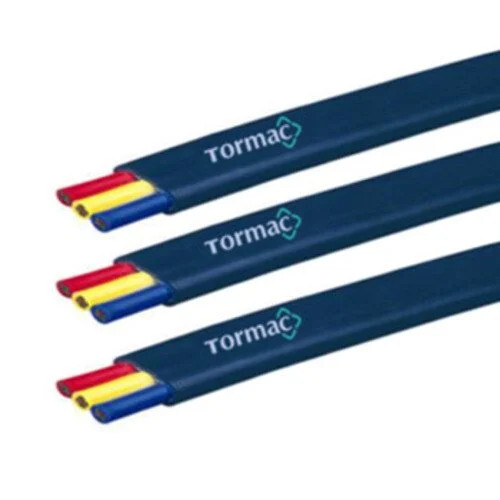 Submersible Flat Cable Tormac 4Sq Mm - Copper, 4mm Size, Black Jacket | 3 Cores, Round Conductor Shape, Flat Cable Design