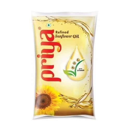 Sunflower Oil Packaging Pouch - Plastic Material, Printed Multi Color Design| Versatile Usage and Eco-Friendly Solution