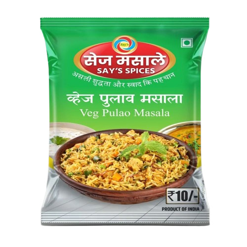 Veg Pulao Masala Packaging Pouch - Plastic, Multi Color | Ideal for Veg Pulao, Printed Design for Enhanced Visual Appeal