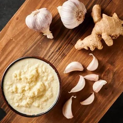 500 Gm Ginger Garlic Paste - Ginger and Garlic Blend, Yellow Color, Grade A | Ideal for Cooking, Packaged in Convenient 500 g Packet