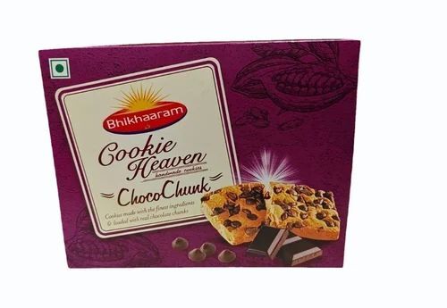 Bhikhaaram Choco Chunk Cookies - 200 Gram Box Sweet Flavor Square Shape FSSAI Certified
