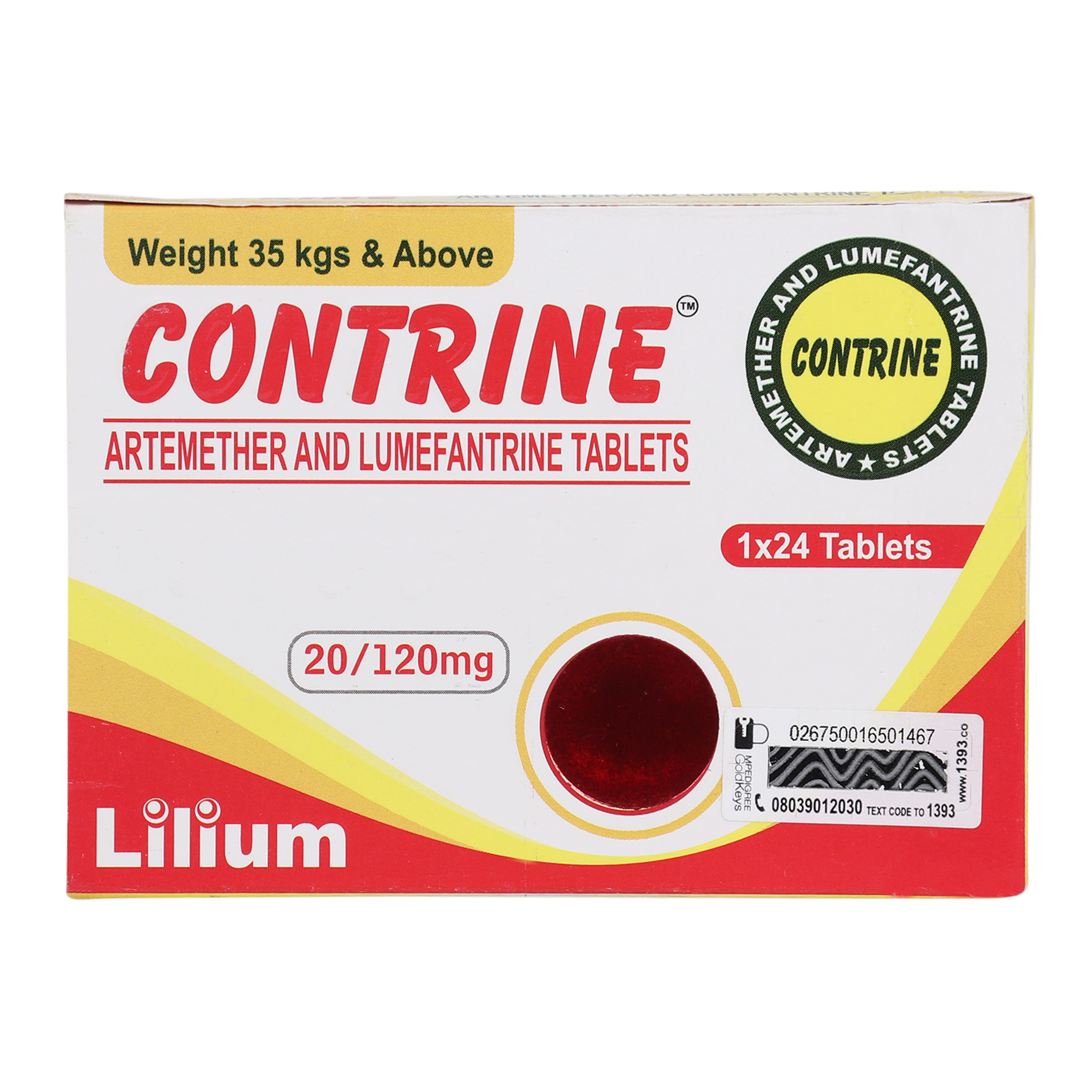 Contrine 120 (artemether And Lumefantrine Tablets)