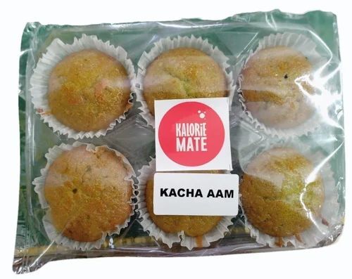 Kaloriemate Kacha Aam Cup Cake - Round Shape, 6 Piece Pack, 3 Day Shelf Life | Flavor: Kachcha Aam, Good Quality, Packet Packaging