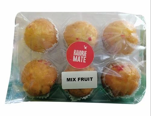 Kaloriemate Mix Fruit Cup Cake - Round Shape, 6 Piece Pack Size | Flavor: Mix Fruit, Shelf Life: 3 Days, Quality: Good