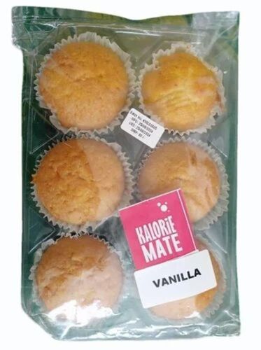 Kaloriemate Vanilla Cup Cake - Round Pack of 6 Pieces | Flavor: Vanilla Shelf Life: 3 Weeks