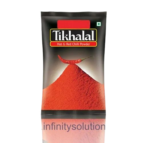 Red Chilli Powder Packaging Pouch - LDPE, Glossy Finish, Printed Rotogravure, Heat Sealed Closure | Multi-Color Design, Pillow Pouch Style