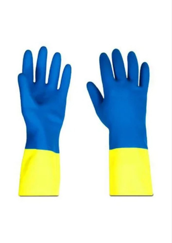 Rubber Hand Gloves - Color: Yellow & Blue