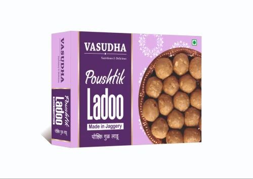 Vasudha Poushtik Laddu - Desi Ghee, Brown Color, 250 Grams | Good Quality, Sweet Taste, Regular Size, 3 Months Shelf Life