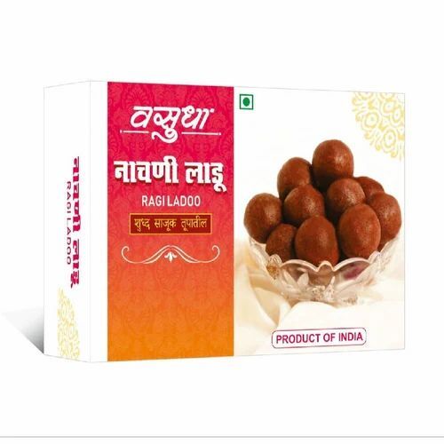Vasudha Ragi Laddu - 200 Grams | Good Quality Sweet Taste Shelf Life: 3 Months Brown Ghee Used Regular Size Box Packaging