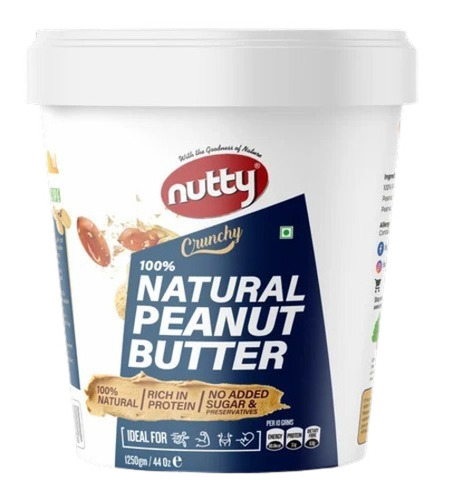 1000ml Nutty Peanut Butter - Plastic Jar, Crunchy Flavor, Use For Milkshakes, Cupcakes, Cookies, Ice Creams, and Desserts | Suitable For Adults and Children, 18 Months Shelf Life