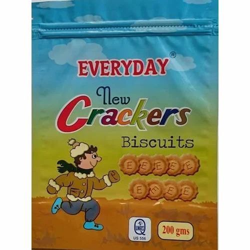 Biscuit Packaging Pouch - Printed Plastic Material | Multi-Color Design, Perfect for Secure and Attractive Biscuit Packaging