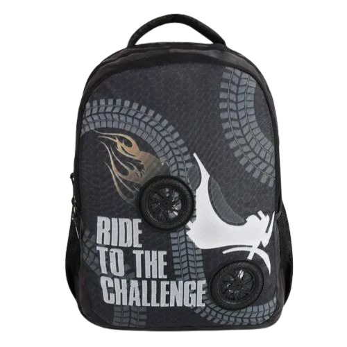 Black Casual College Bag - Polyester Material, Multicolor Design | Moisture Proof, Zipper Top Closure, Stylish Backpack for School Use