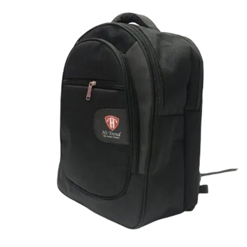 Black School Bag - Polyester Material, Multi-Color Design | Zipper Top Assembled, Moisture Proof College and School Backpack