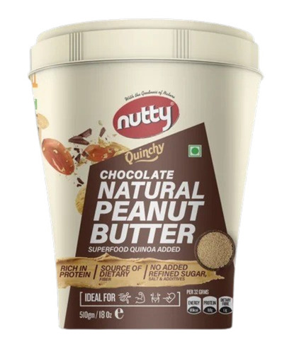 Chocolate Natural Peanut Butter - 510g Plastic Jar, 18 Months Shelf Life | Ideal For Milkshakes, Cupcakes, Cookies, Ice Creams, Jellies, Desserts