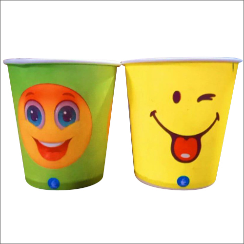 Disposable Glasses - Paper, 200-250 ml, Round, Printed Design | Eco-Friendly, Heat/Cold/Leak Resistant, Lightweight, Various Colors, Machine Made
