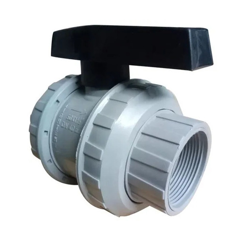 PVC Union Ball Valve - 3.5 Inch Size Black Finish | Manual Operation Polished Plastic For Low Pressure Water Pipe Fitting