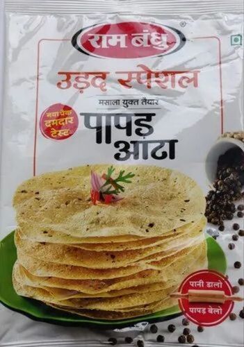 Papad Packaging Pouch - Plastic, Multi Color | Printed Design for Enhanced Visibility and Product Protection