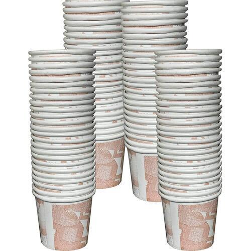 Paper Tea Cups - Paper & Aluminum Alloy, 80-100ml, Brown & White | Eco-Friendly, Disposable, Lightweight, Heat & Leak Resistant, Printed Design