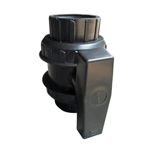 PP Union Ball Valves - Plastic 50 mm Size Polished Black Finish Medium Pressure for Industrial Pipe Fitting | Ideal for Water Media