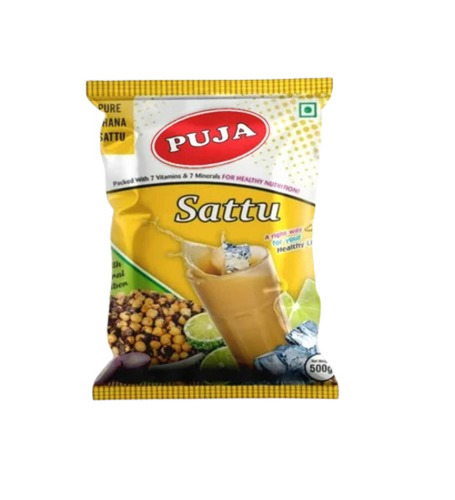 Sattu Packaging Pouch - PP Flat Pouch, Multi Color Print, Double Layer Lamination, Glossy Finish, Heat Sealed Closure