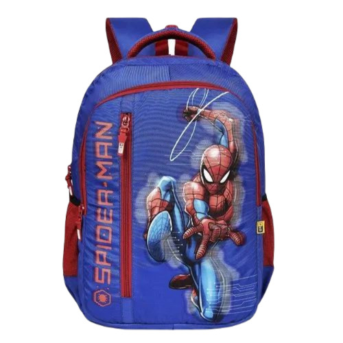 Spider Man School Backpack - Polyester Material, Multicolor Design | Moisture Proof, Zipper Top Closure, Ideal for College and School Use
