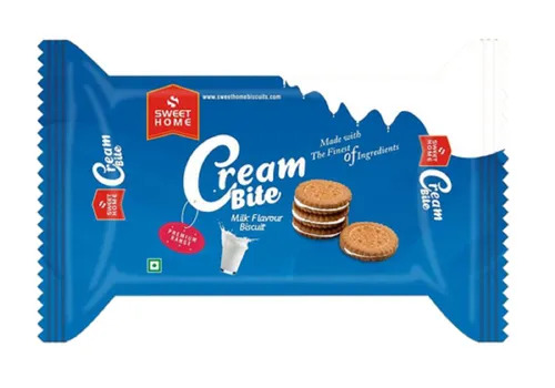 Sweet Home Creambite Milk Biscuits - Crispy, Eggless, Sweet Flavor | Round Cookies with Irresistible Milk Taste and Delightful Texture