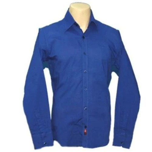 Blue Plain Shirts - Collar Style: Classic