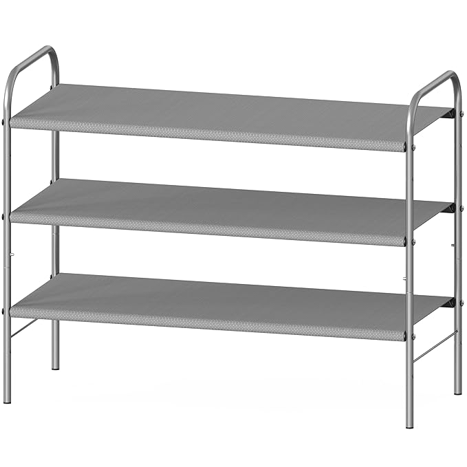 Fabric Powder Coated 3 Layer Shoe Rack