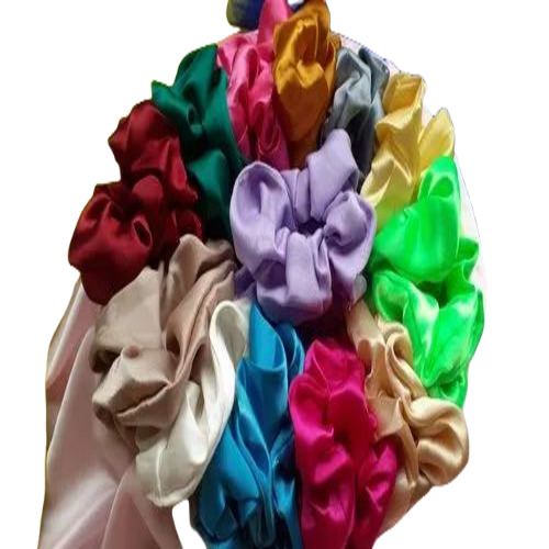 Hair Scrunchies - Satin Material, 4 Inches Long, Multicolor Options | Fancy Plain Pattern, Ideal for Women and Girls