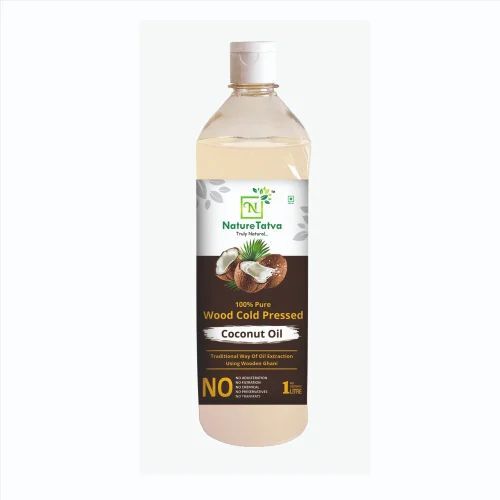 Nature Tatva Extra Virgin Coconut Oil - 100% Pure, Cold Pressed, Organic | Lowers Cholesterol, 1 Litre Bottle, 12 Months Shelf Life, Ideal for Cooking