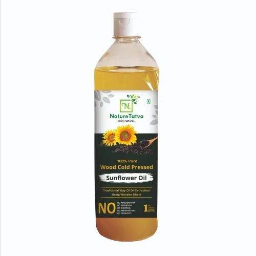 Nature Tatva Sunflower Oil - 1 Litre Bottle, Organic Cold Pressed, 100% Pure with Cholesterol-Lowering Nutritional Benefits