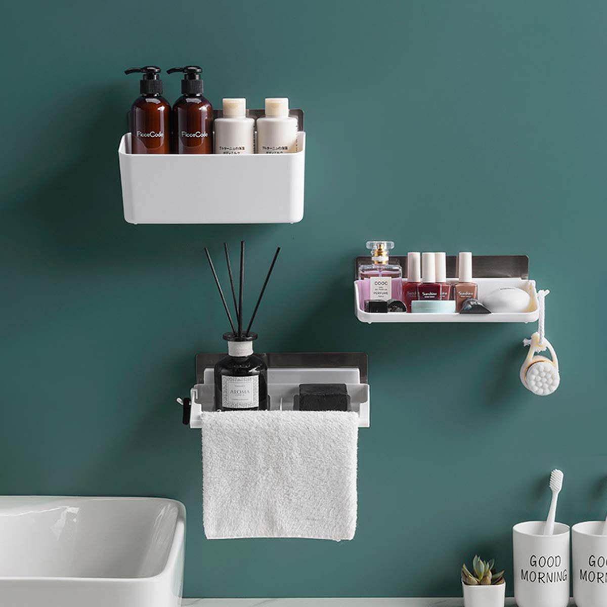 Plastic Bathroom Wall Shelves