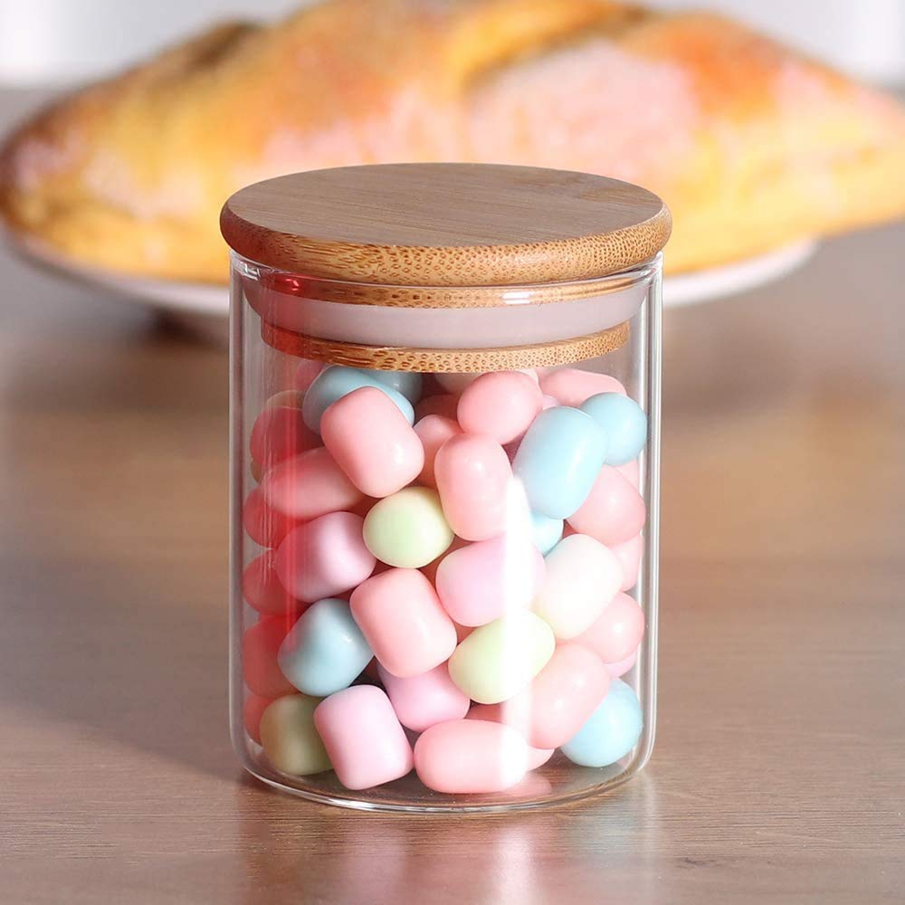 Round Glass Jar With Wooden Lid 220ml