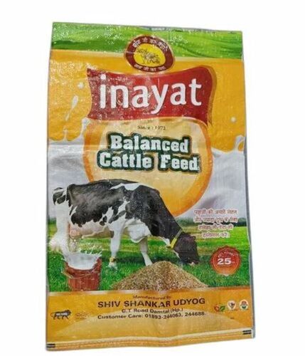 Cattle Feed Packaging Bag - BOPP Material, 5 Kg Capacity, Resealable Closure, Multi Color Design - Flexographic Printed for Durability
