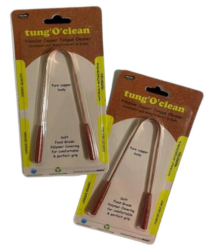 Copper Plain Tongue Cleaner - Standard Size, Polished Finish | Durable, Good Quality, Multi-Use Design for Adults