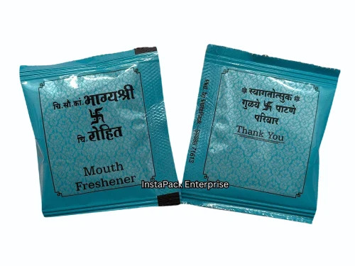 Customized Mouth Freshener Sachets For Wedding - Vegetarian Mint Flavor, Dried Texture, Semi-Soft Taste | Sweet Flavor Profile, Customizable Food Experience