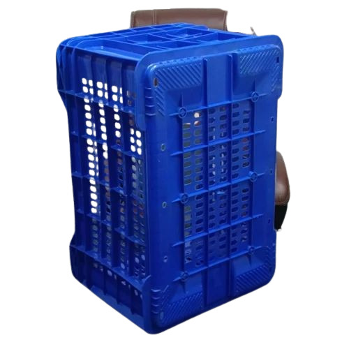 Plastic Storage Crate - HDPE, 500X300X300 mm, Blue | Rectangular Shape, Customizable Size, Durable Plastic Material