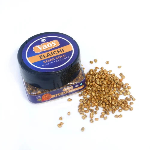 Yaos Elaichi Kesar Gold Mouth Freshener - Sweet Fruity Flavor, Soft Dried Texture | Ideal for Refreshing Your Mouth with Every Use