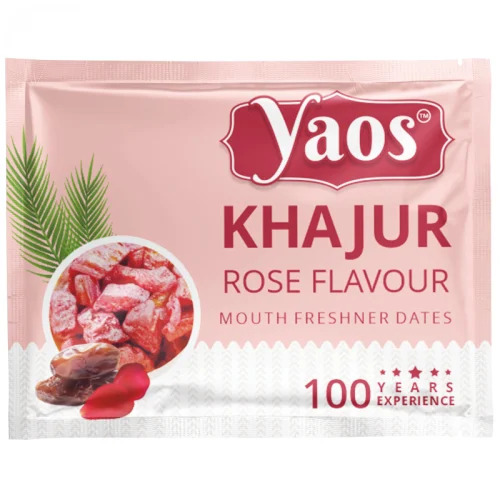 Yaos Khajur Rose Flavour Mouth Freshener - Sweet and Fruity Flavor | Soft Texture for Refreshing Experience