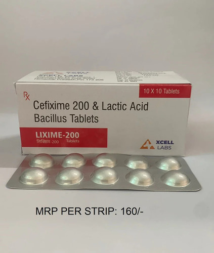 Cefixime And Lactic Acid Bacillus Tablets - 200 mg Medicine Grade Prescription Required for Hospital and Clinic Use